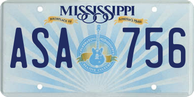 MS license plate ASA756
