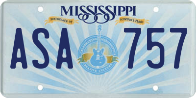 MS license plate ASA757