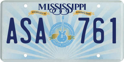 MS license plate ASA761