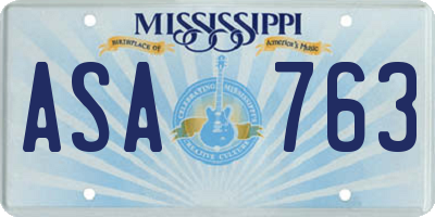 MS license plate ASA763
