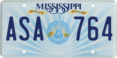 MS license plate ASA764
