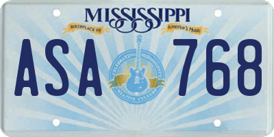 MS license plate ASA768
