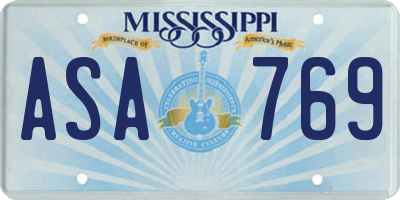 MS license plate ASA769