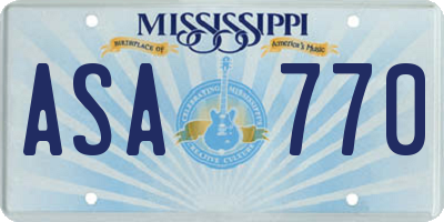 MS license plate ASA770