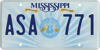 MS license plate ASA771