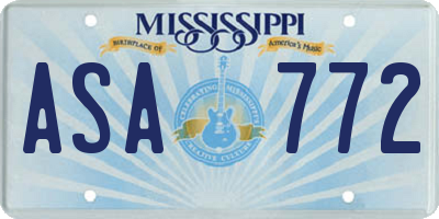 MS license plate ASA772