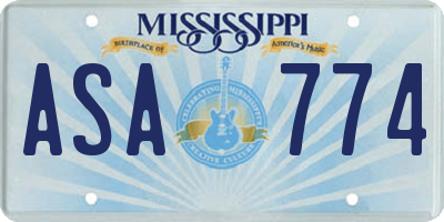 MS license plate ASA774