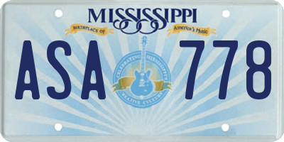 MS license plate ASA778