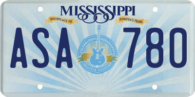 MS license plate ASA780