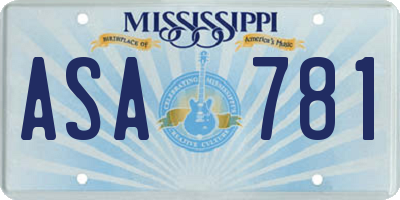 MS license plate ASA781