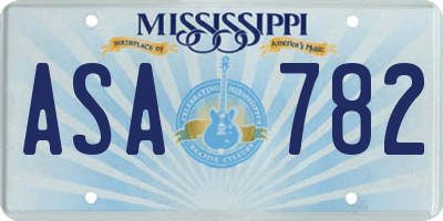 MS license plate ASA782