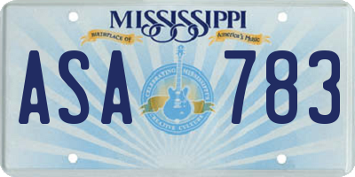 MS license plate ASA783