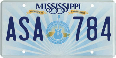 MS license plate ASA784