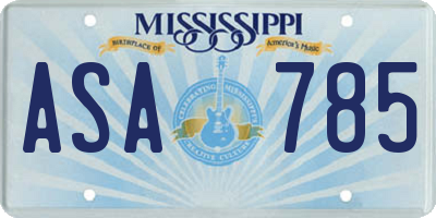 MS license plate ASA785