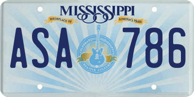 MS license plate ASA786