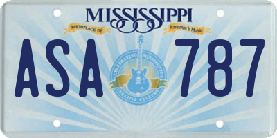 MS license plate ASA787