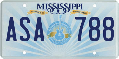 MS license plate ASA788