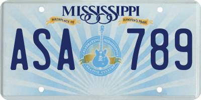 MS license plate ASA789