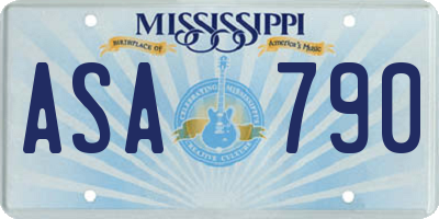 MS license plate ASA790