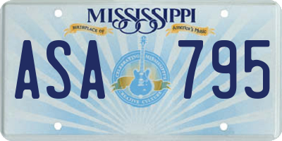MS license plate ASA795