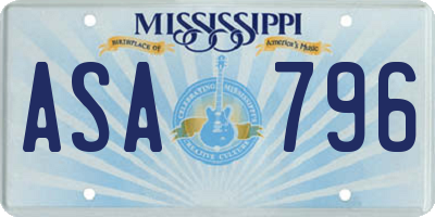 MS license plate ASA796