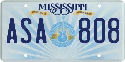 MS license plate ASA808