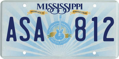 MS license plate ASA812