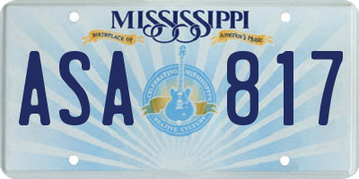 MS license plate ASA817
