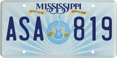 MS license plate ASA819