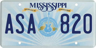 MS license plate ASA820