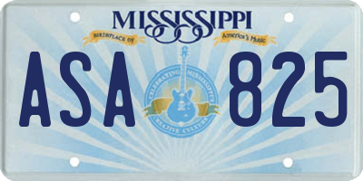 MS license plate ASA825
