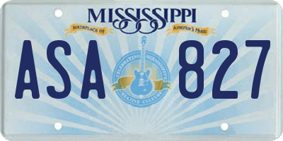 MS license plate ASA827