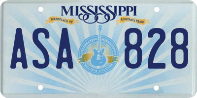MS license plate ASA828