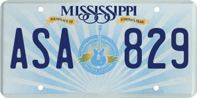 MS license plate ASA829