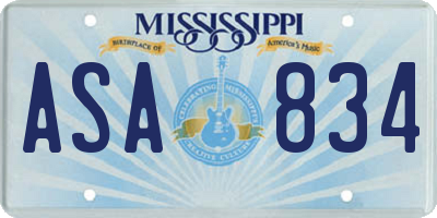 MS license plate ASA834