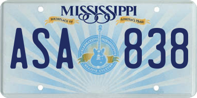 MS license plate ASA838