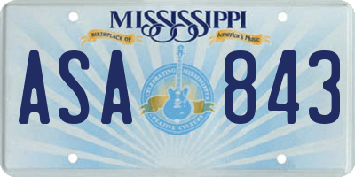 MS license plate ASA843