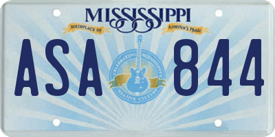 MS license plate ASA844