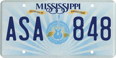 MS license plate ASA848