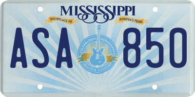 MS license plate ASA850