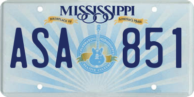 MS license plate ASA851