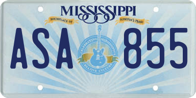 MS license plate ASA855