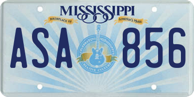 MS license plate ASA856