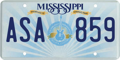 MS license plate ASA859