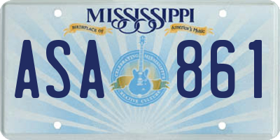MS license plate ASA861