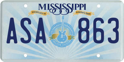 MS license plate ASA863