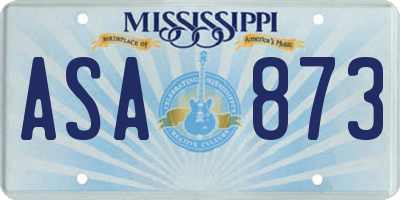MS license plate ASA873