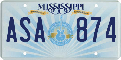 MS license plate ASA874