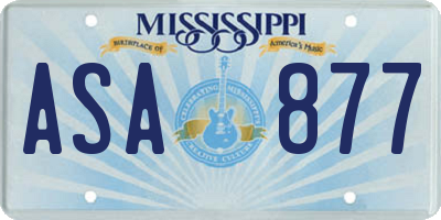 MS license plate ASA877