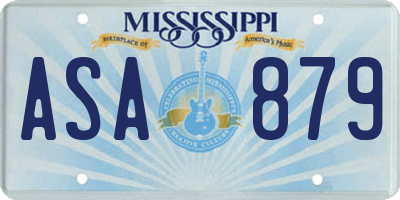 MS license plate ASA879